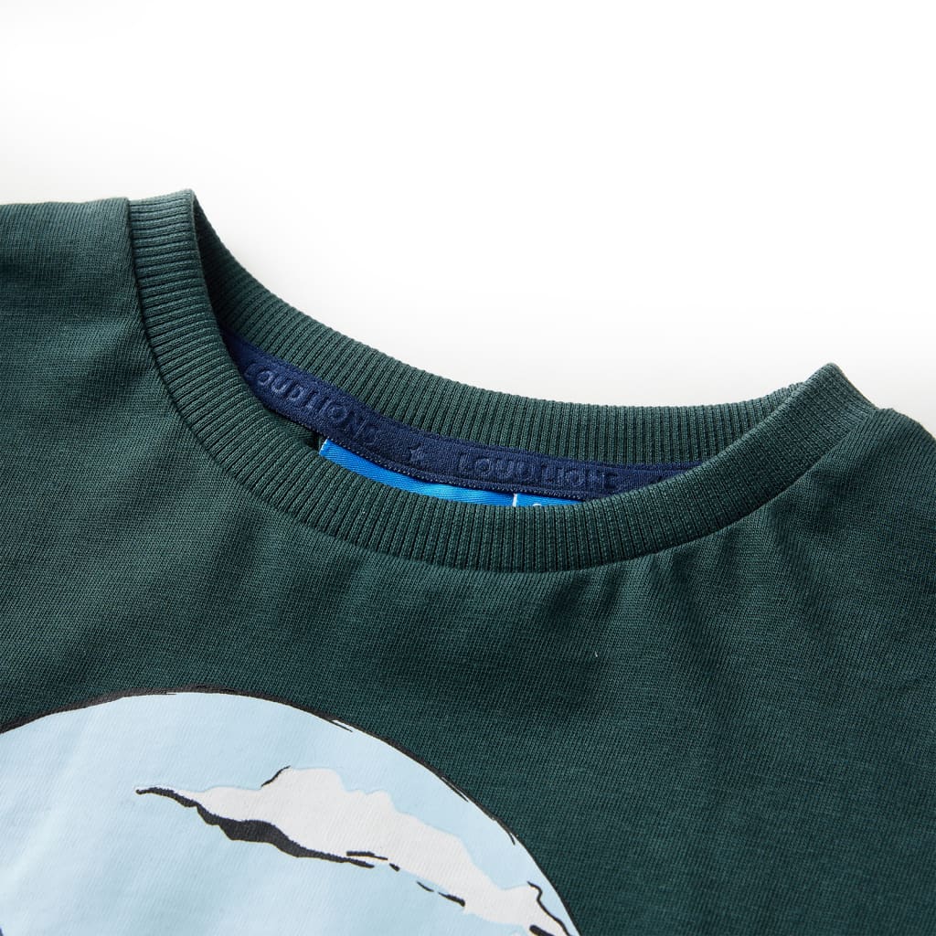 T-shirt à manches longues pour enfant taille 92 vert foncé - 92 (1 5-2 ans) - number 3.