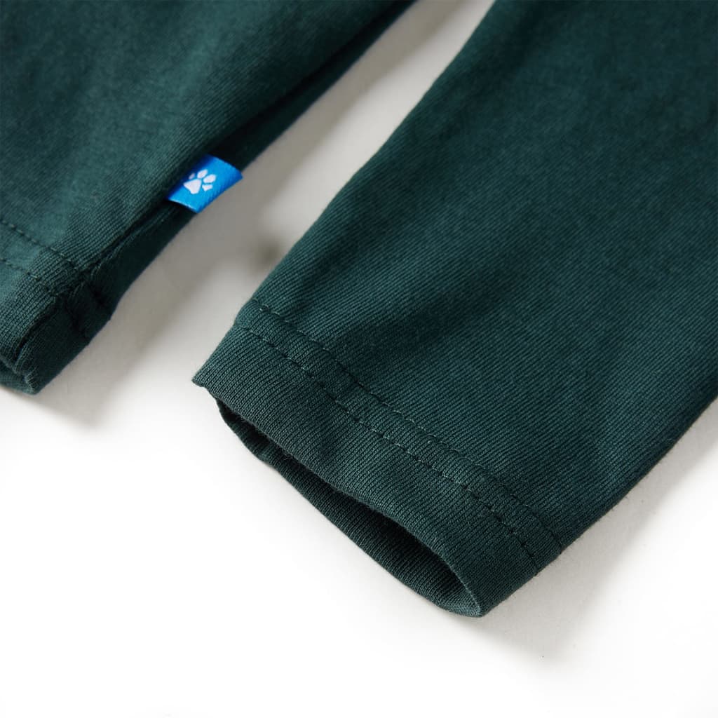 T-shirt à manches longues pour enfant taille 92 vert foncé - 92 (1 5-2 ans) - number 5.