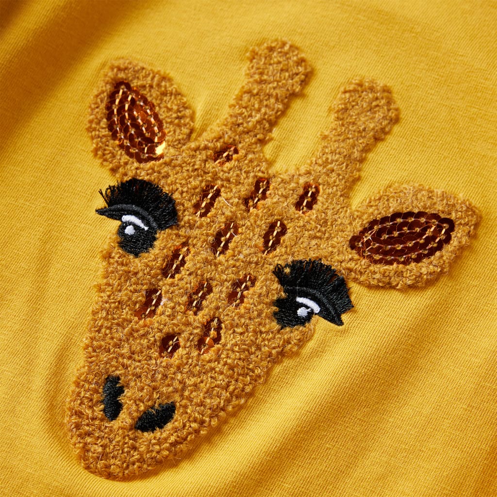 T-shirt manches longues pour enfant taille 92 jaune ocre - ocre, 92 (1 5-2 ans) - number 4.