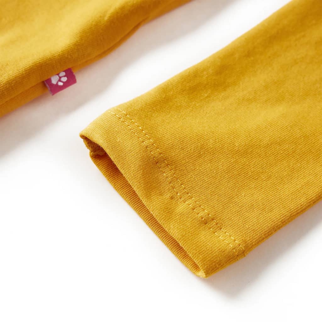 T-shirt manches longues pour enfant taille 92 jaune ocre - ocre, 92 (1 5-2 ans) - number 5.