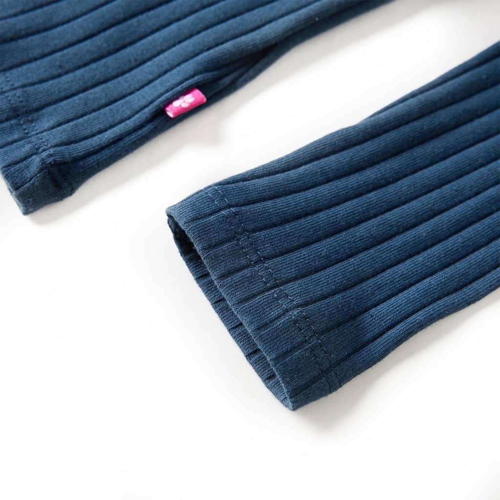 T-shirt manches longues pour enfant taille 92 côtelé - bleu marine, 92 (1 5-2 ans) - number 5.