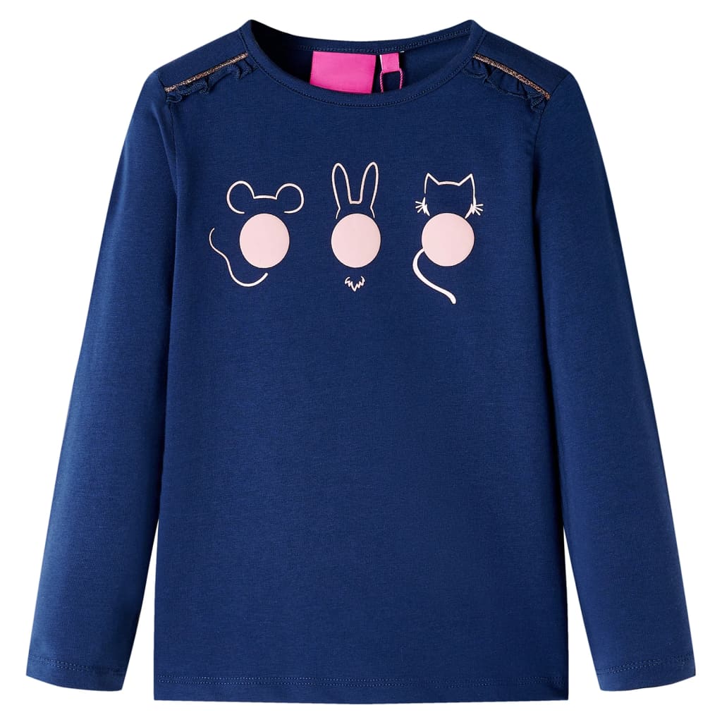 T-shirt manches longues pour enfant taille 92 - bleu marine, 92 (1 5-2 ans) - number 1.