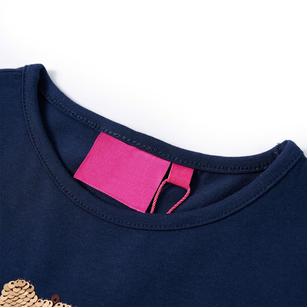 T-shirt manches longues pour enfant taille 92 - bleu marine, 92 (1 5-2 ans) - number 3.