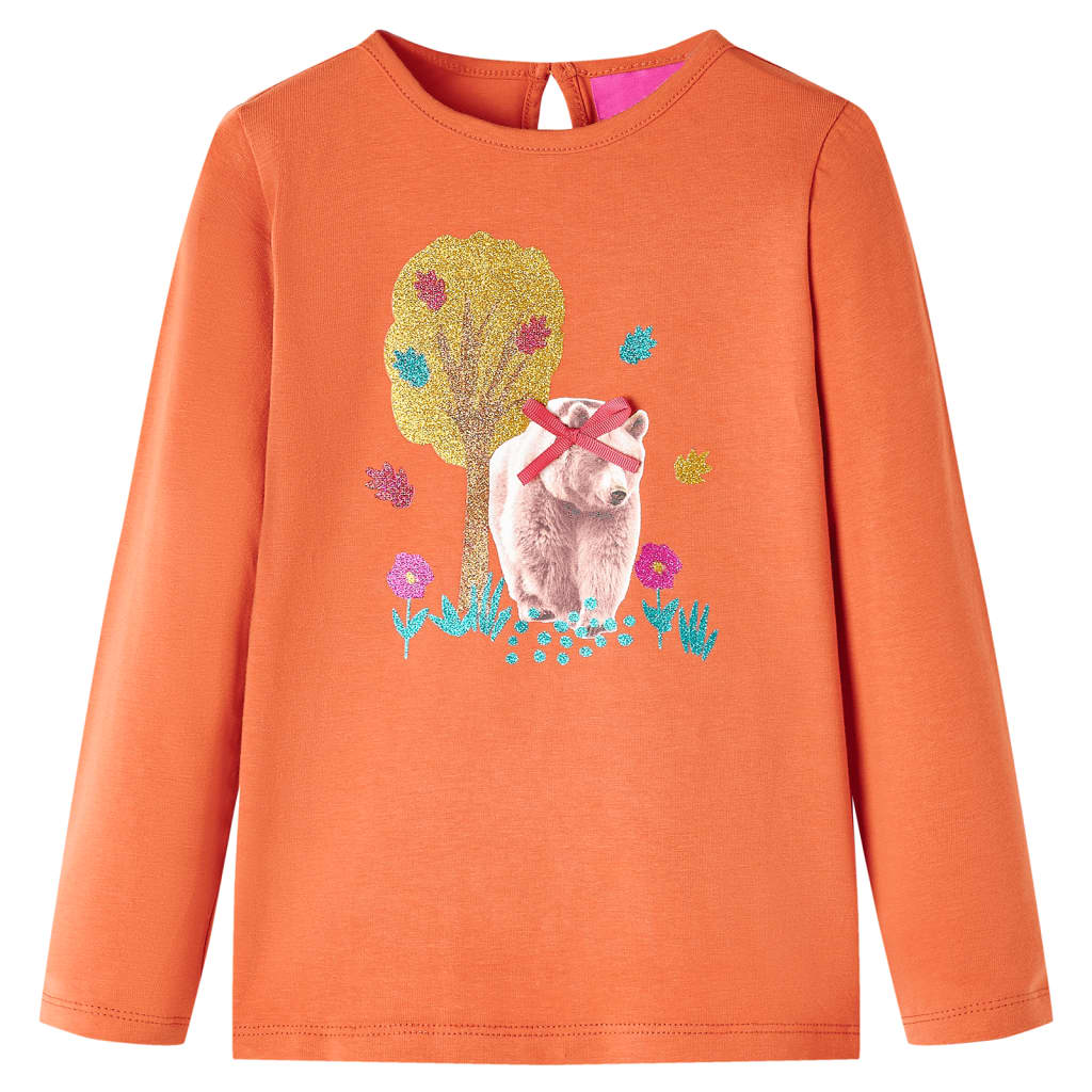 T-shirt à manches longues pour enfant taille 92 cm - orange, 92 (1 5-2 ans) - number 1.