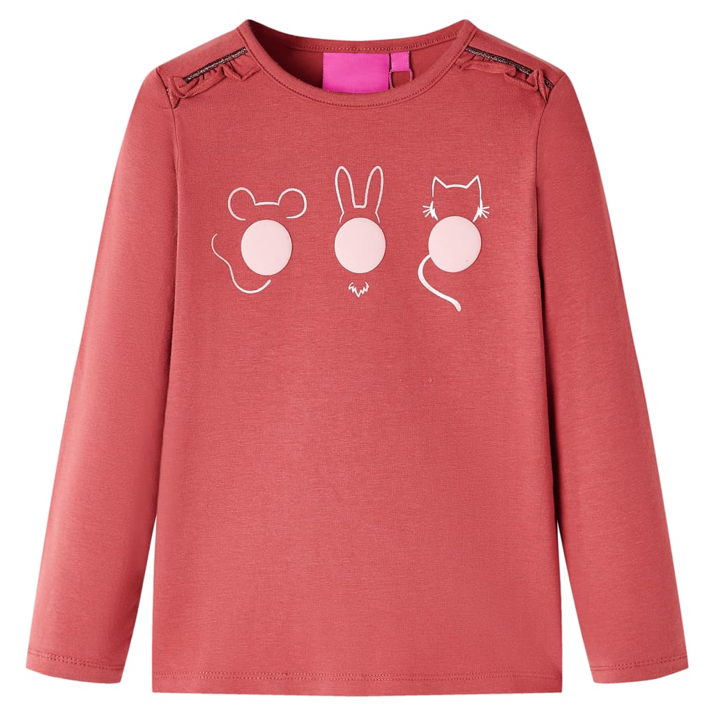 T-shirt à manches longues pour enfant taille 92 rouge - rose, 92 (1 5-2 ans) - number 1.
