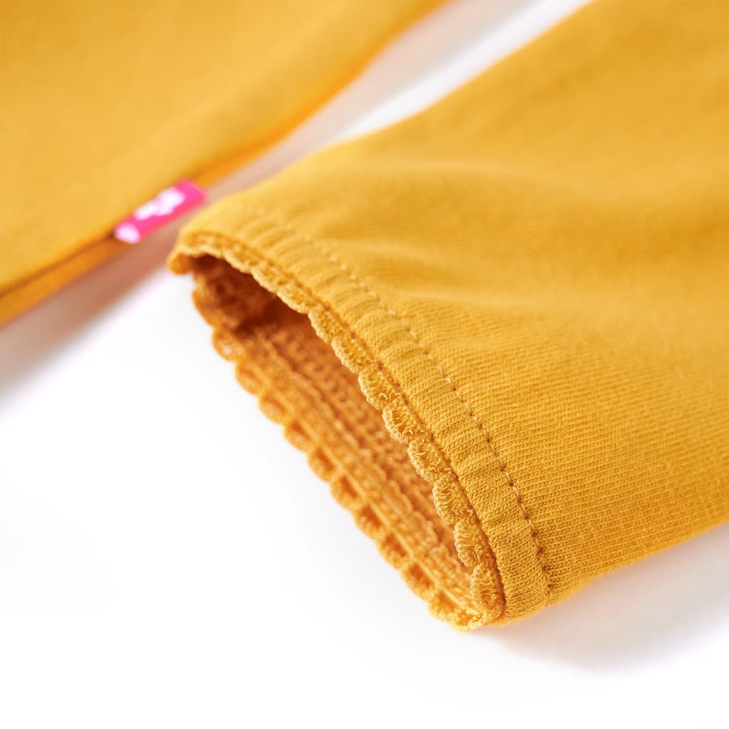 T-shirt manches longues pour enfant taille 92 jaune ocre - ocre, 92 (1 5-2 ans) - number 5.