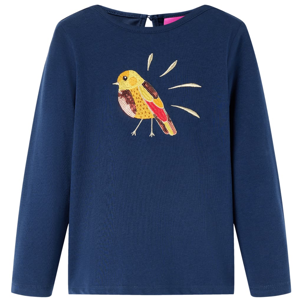 T-shirt manches longues pour enfant taille 92 - bleu marine, 92 (1 5-2 ans) - number 1.