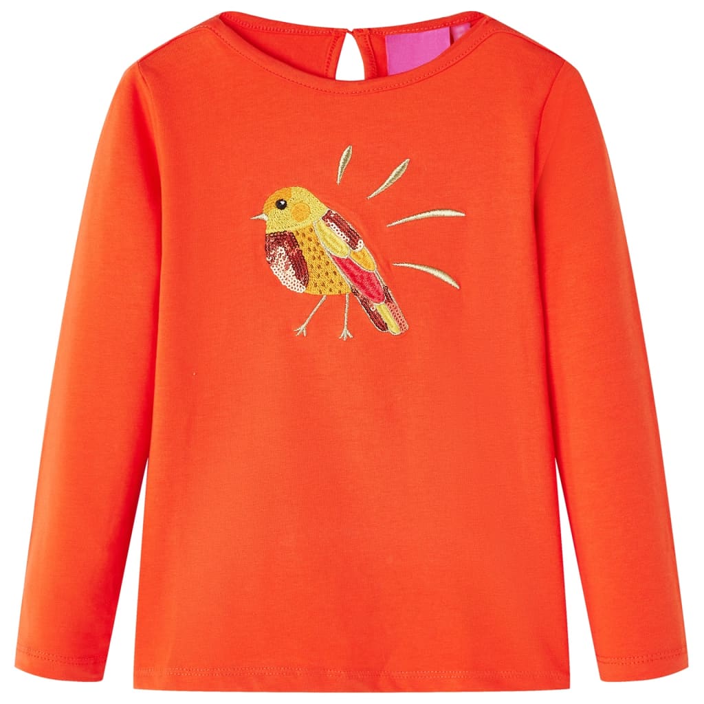 T-shirt à manches longues pour enfant taille 92 - orange, 92 (1 5-2 ans) - number 1.