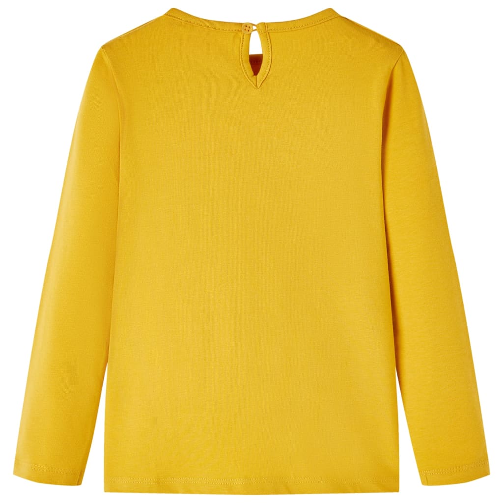 T-shirt manches longues pour enfant taille 92 jaune ocre - ocre, 92 (1 5-2 ans) - number 2.