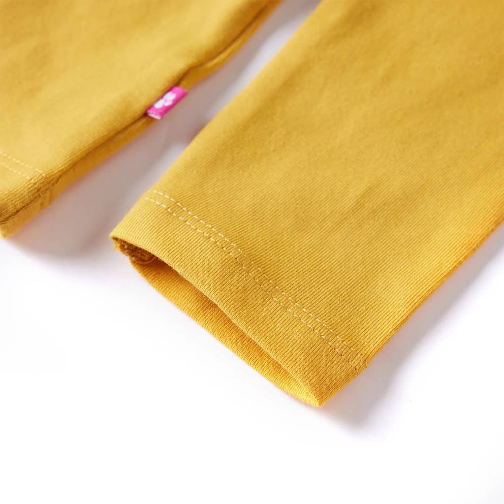 T-shirt manches longues pour enfant taille 92 jaune ocre - ocre, 92 (1 5-2 ans) - number 5.
