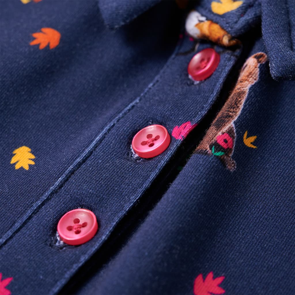 Robe manches longues pour enfant taille 92 avec lacets bleu marine - 92 (1 5-2 ans) - number 4.