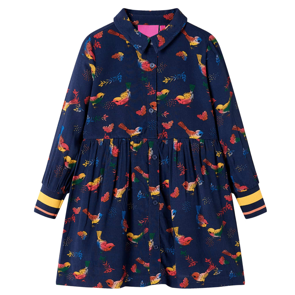 Robe à manches longues pour enfant taille 92 bleu marine - 92 (1 5-2 ans) - number 1.