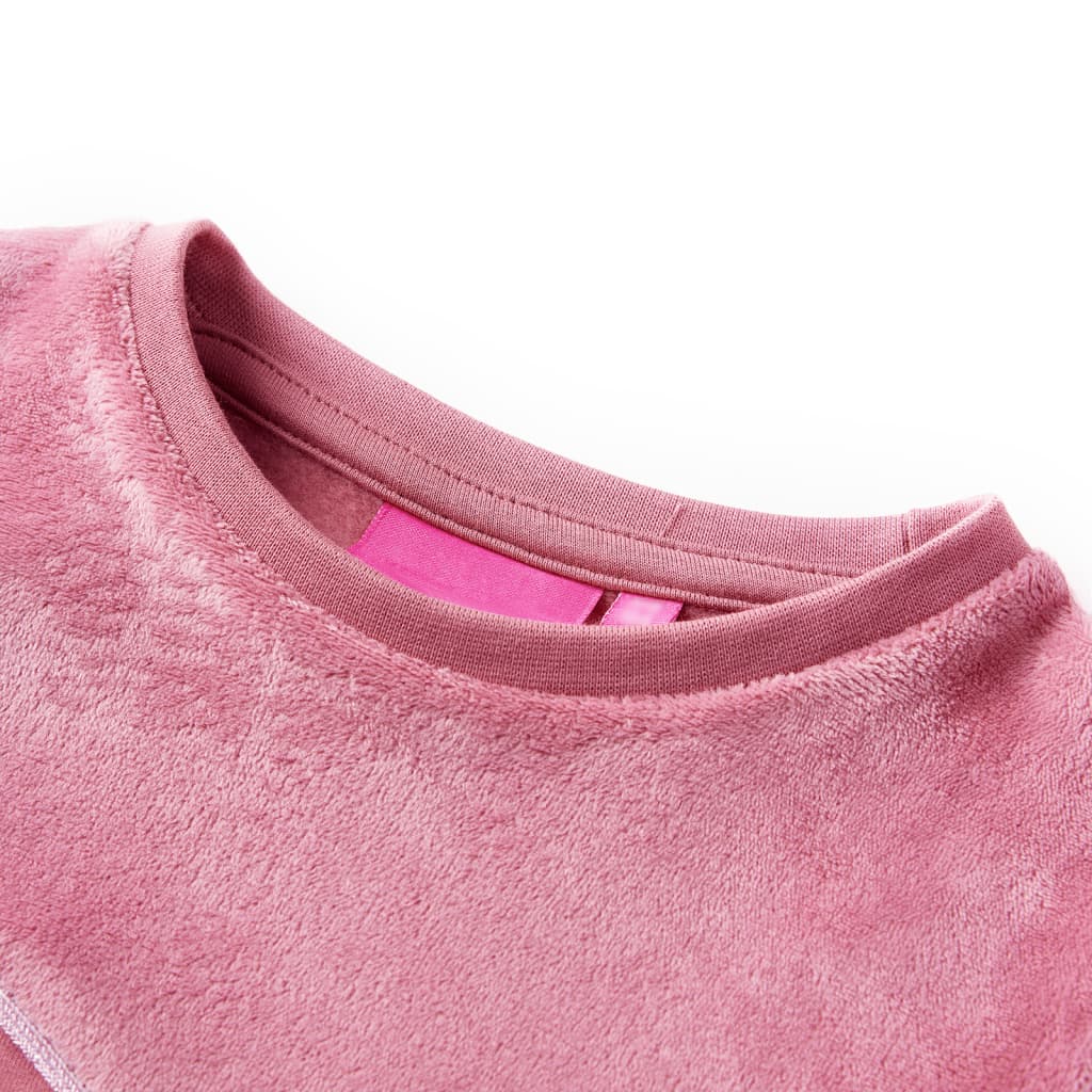 Sweat pour enfant taille 92 patchwork velours rose - 92 (1 5-2 ans) - number 3.