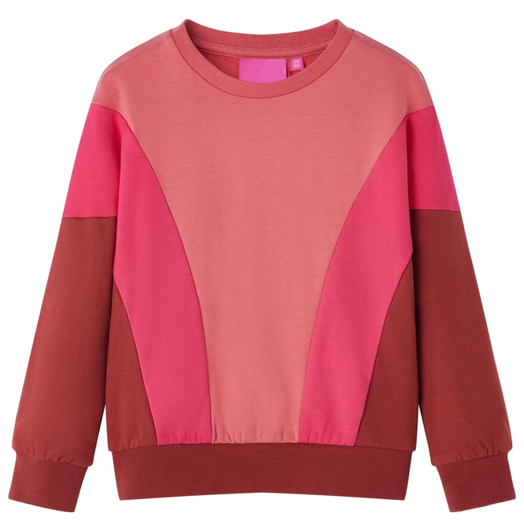 Sweat pour enfant taille 92 color block rose et henné - 92 (1 5-2 ans) - number 1.