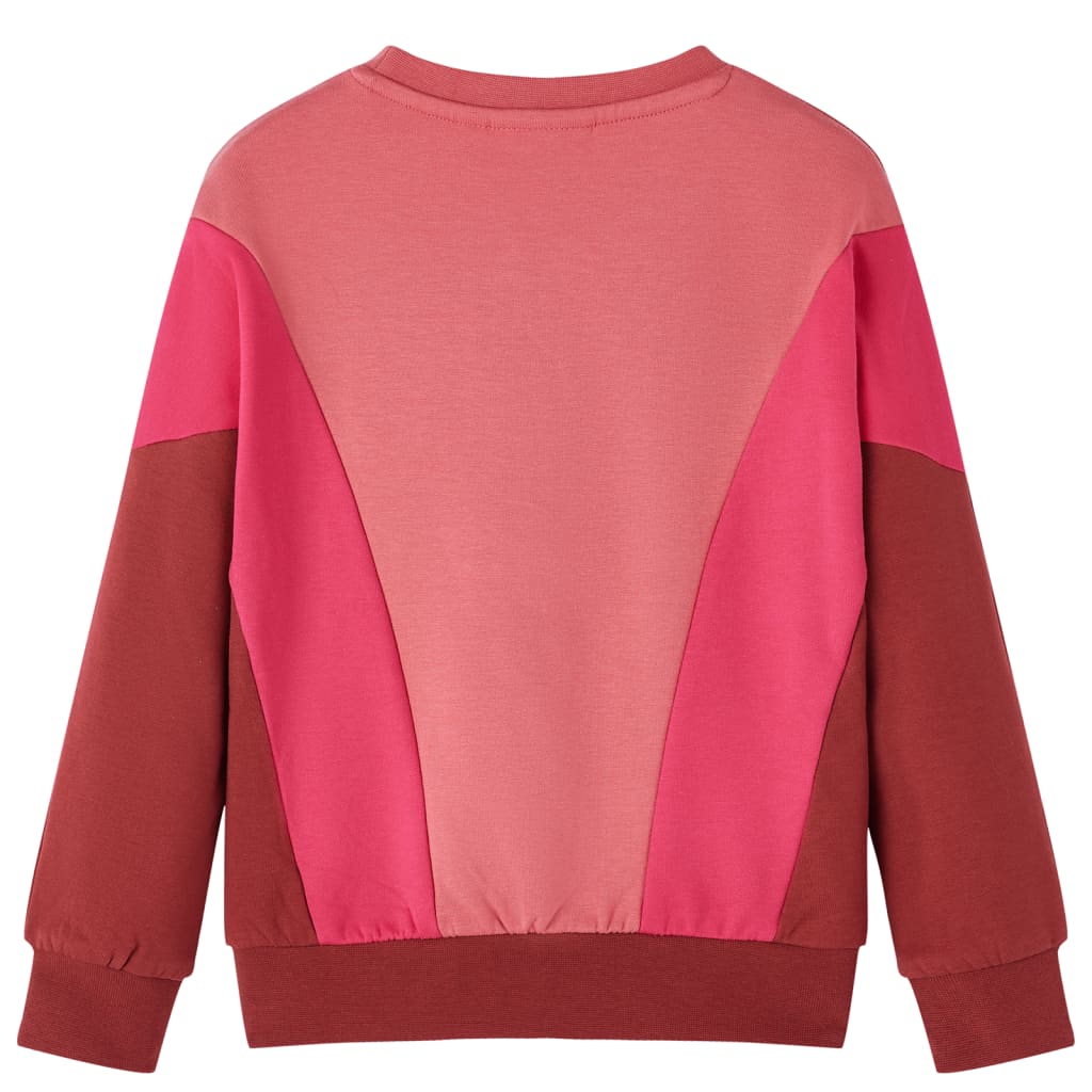 Sweat pour enfant taille 92 color block rose et henné - 92 (1 5-2 ans) - number 2.