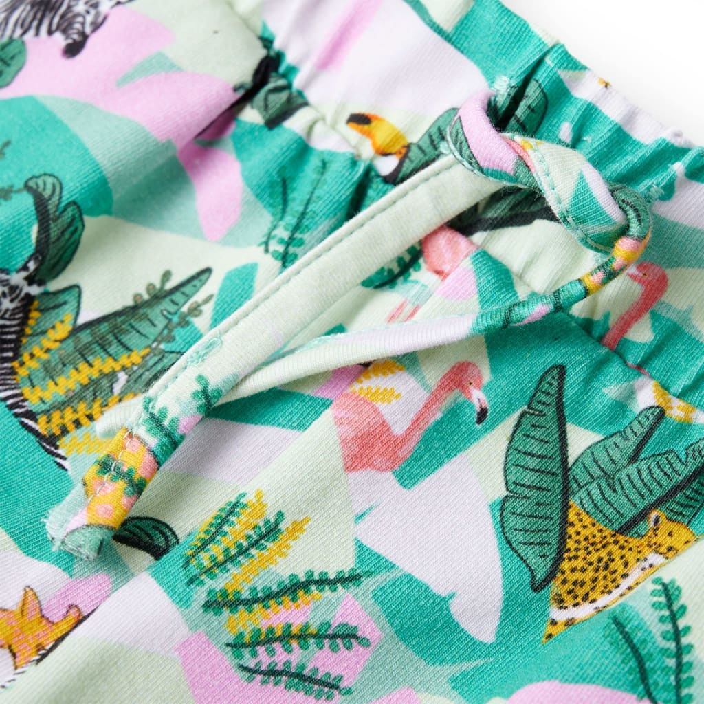 Short pour enfant taille 92 avec ficelle vert menthe - 92 (1 5-2 ans) - number 4.