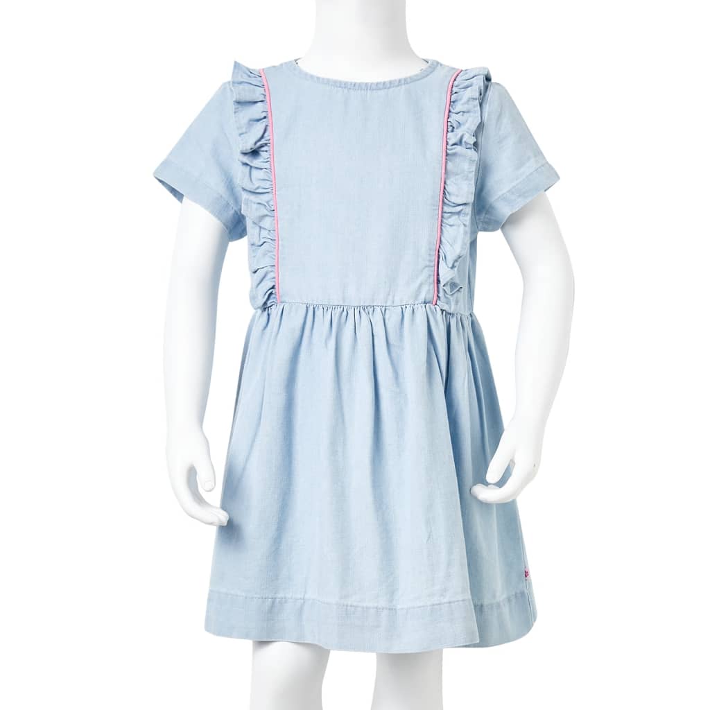 Robe pour enfant taille 92 à volants bleu clair - 92 (1 5-2 ans) - number 8.