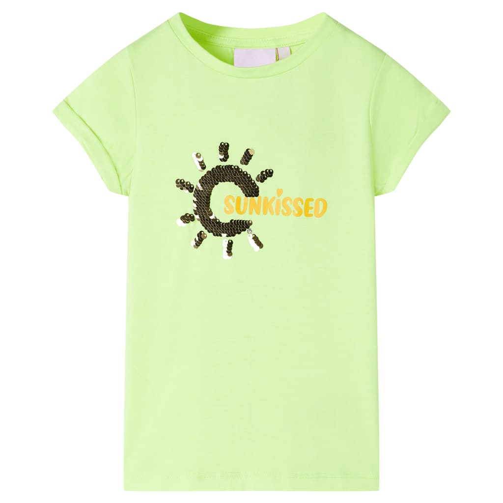 T-shirt pour enfant taille 92 jaune fluo - coloris naturel, 140 (9-10 ans) - number 1.