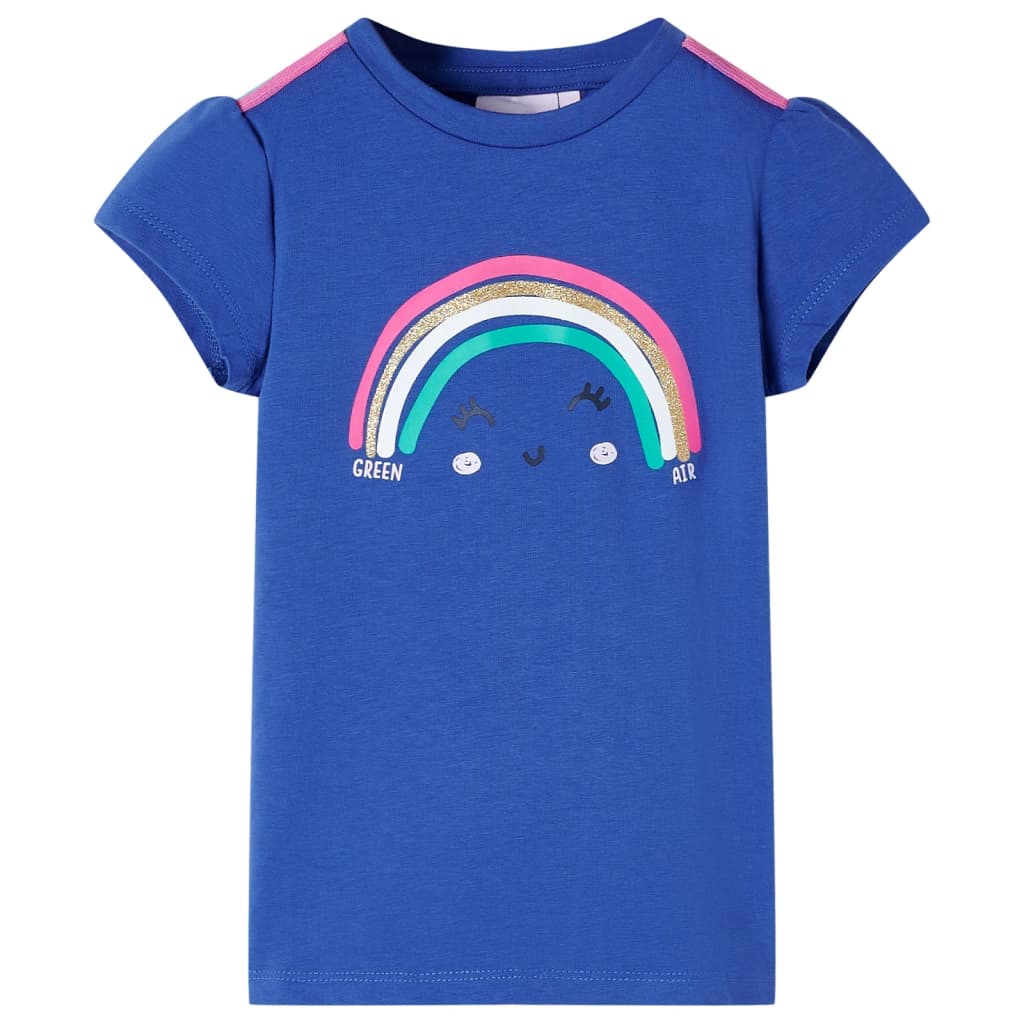 T-shirt pour enfant taille 92 bleu cobalt - vert menthe, 116 (5-6 ans) - number 1.
