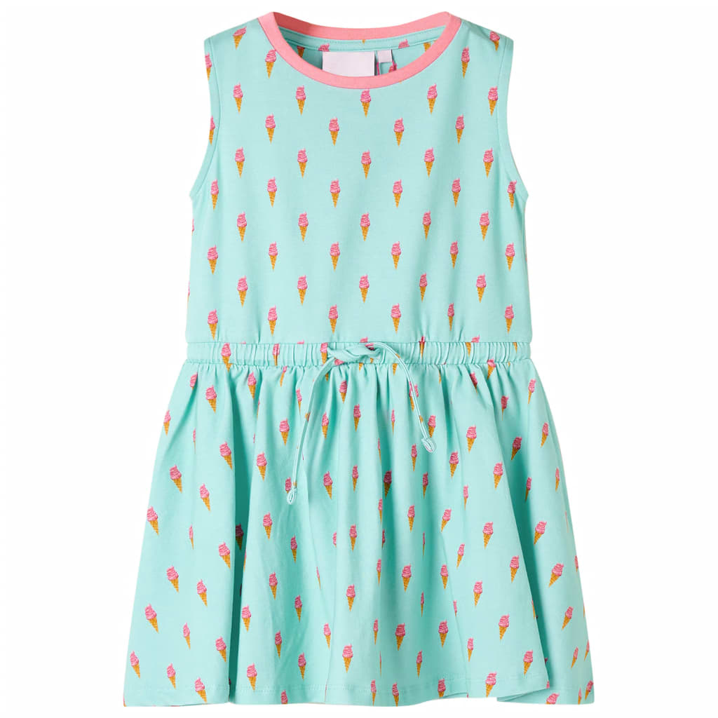 Robe pour enfant taille 92 avec ficelle vert menthe clair - 92 (1 5-2 ans) - number 1.