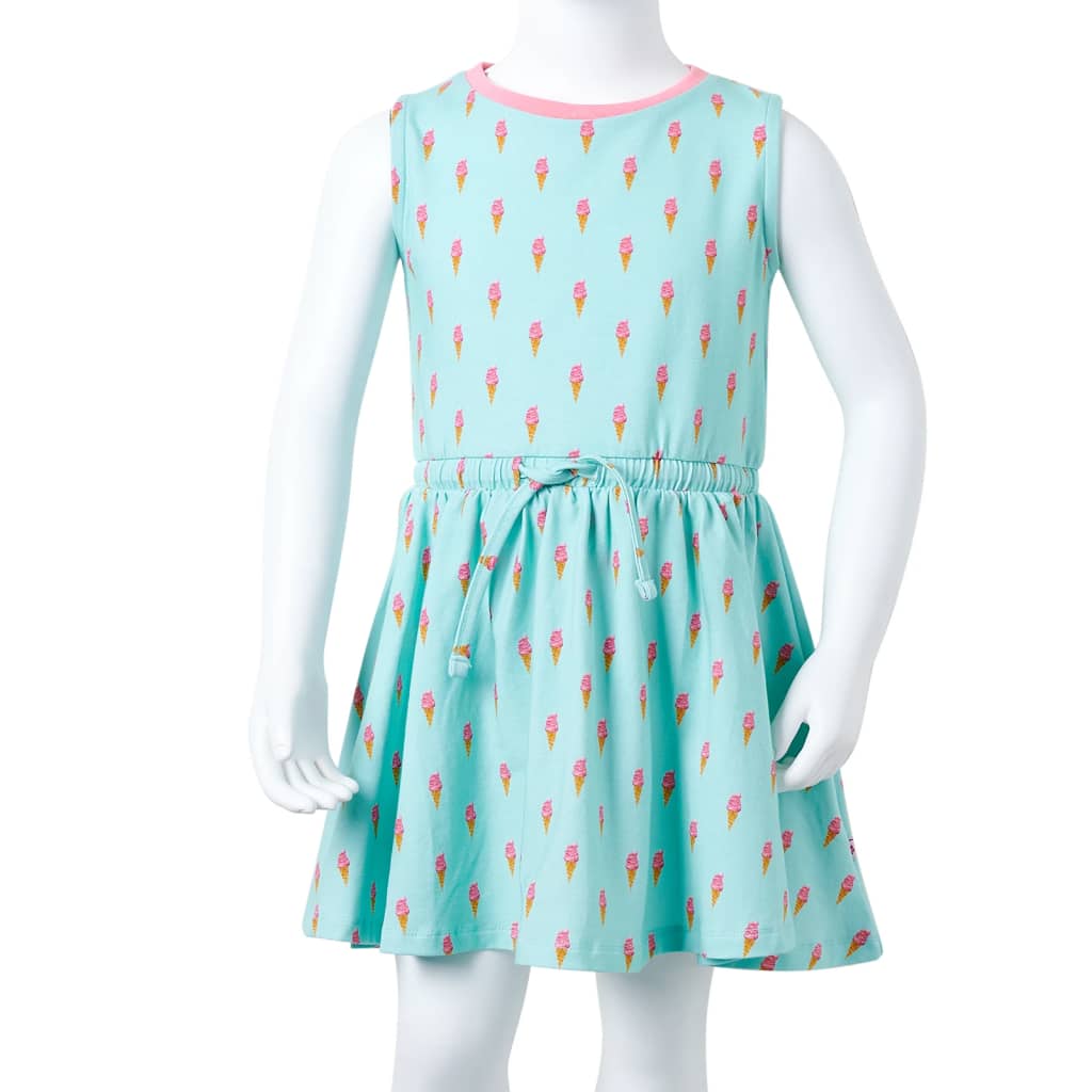 Robe pour enfant taille 92 avec ficelle vert menthe clair - 92 (1 5-2 ans) - number 8.