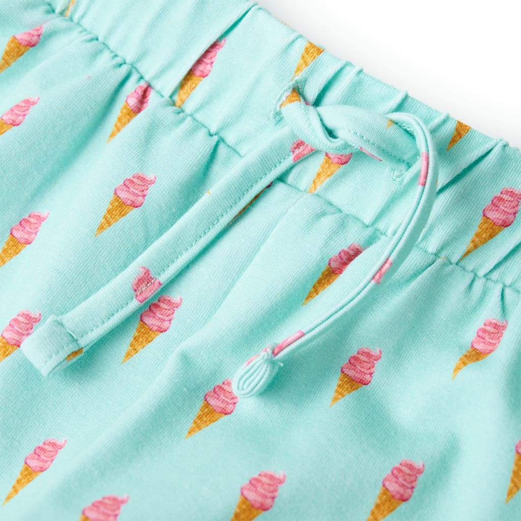 Short pour enfant taille 92 avec ficelle vert menthe - 92 (1 5-2 ans) - number 4.