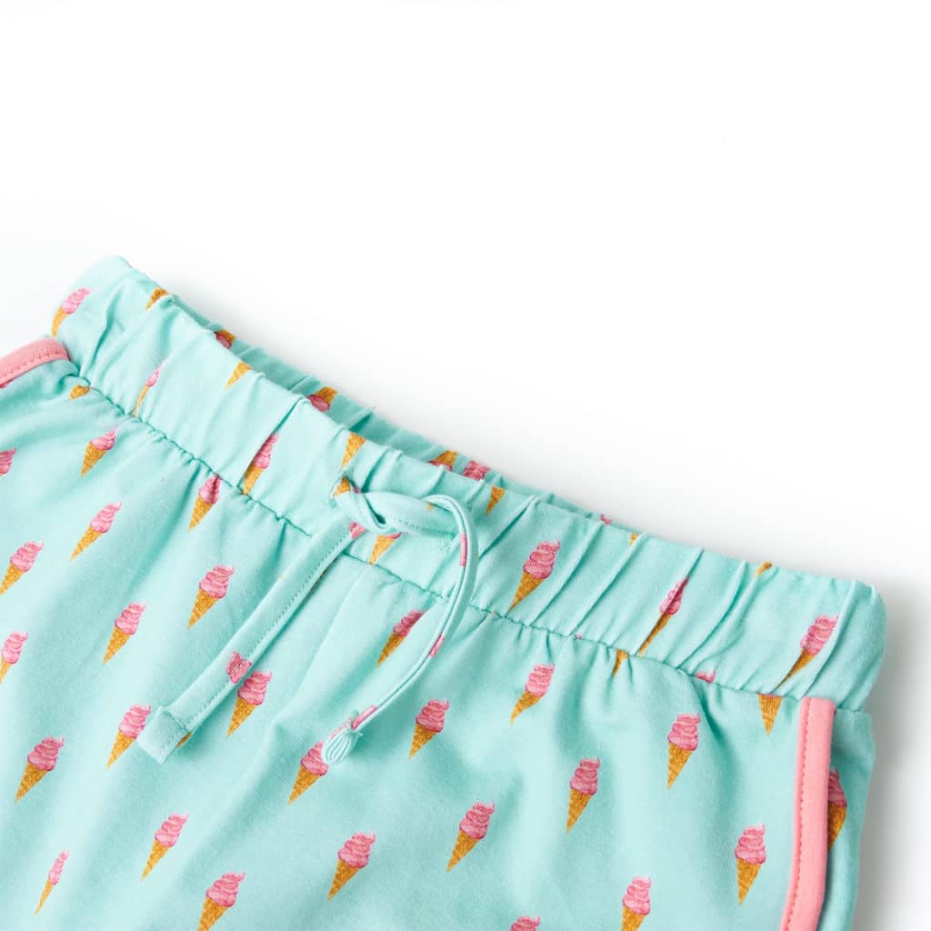 Short pour enfant taille 92 avec ficelle vert menthe - 92 (1 5-2 ans) - number 3.