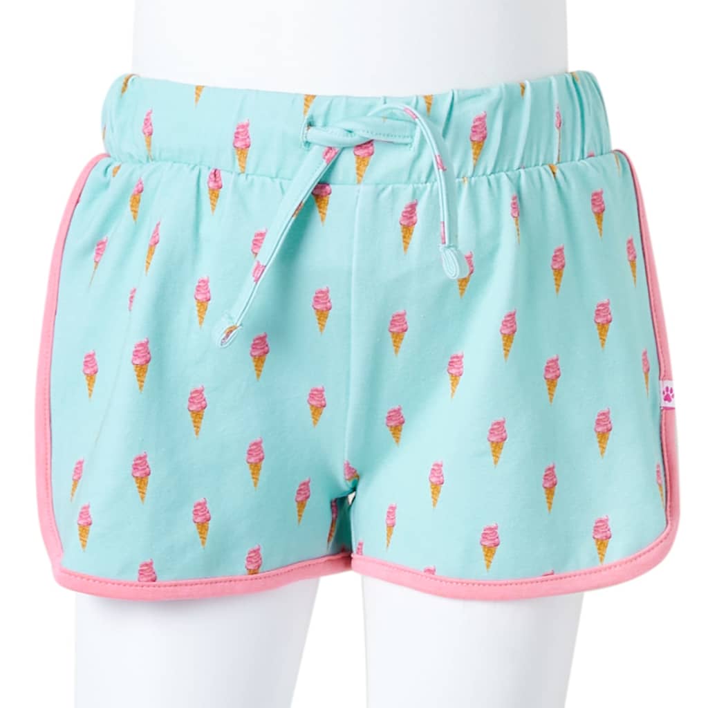 Short pour enfant taille 92 avec ficelle vert menthe - 92 (1 5-2 ans) - number 8.