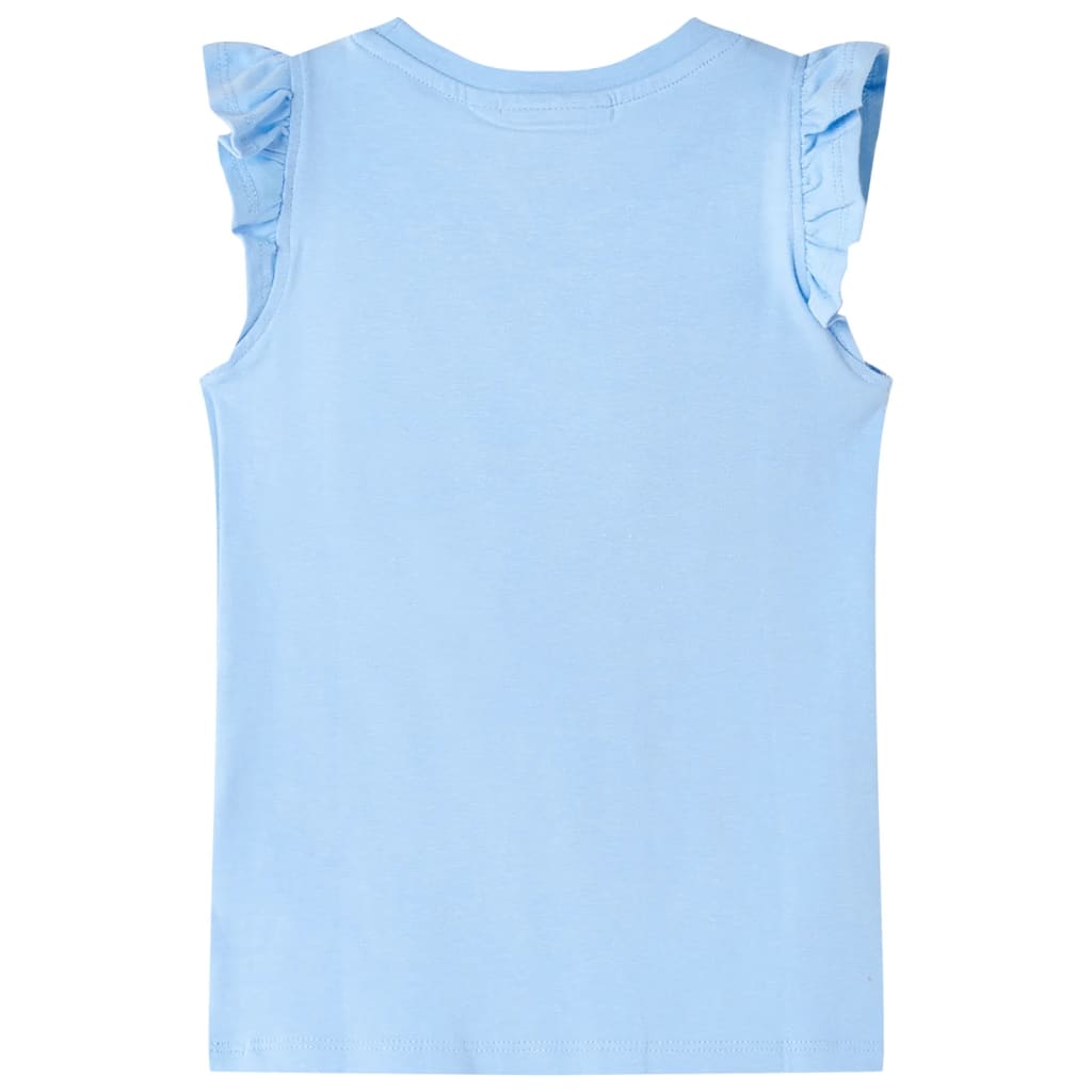 T-shirt pour enfant taille 92 avec volants bleu clair - bleu, 92 (1 5-2 ans) - number 2.