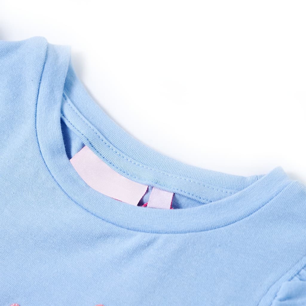 T-shirt pour enfant taille 92 avec volants bleu clair - bleu, 92 (1 5-2 ans) - number 3.