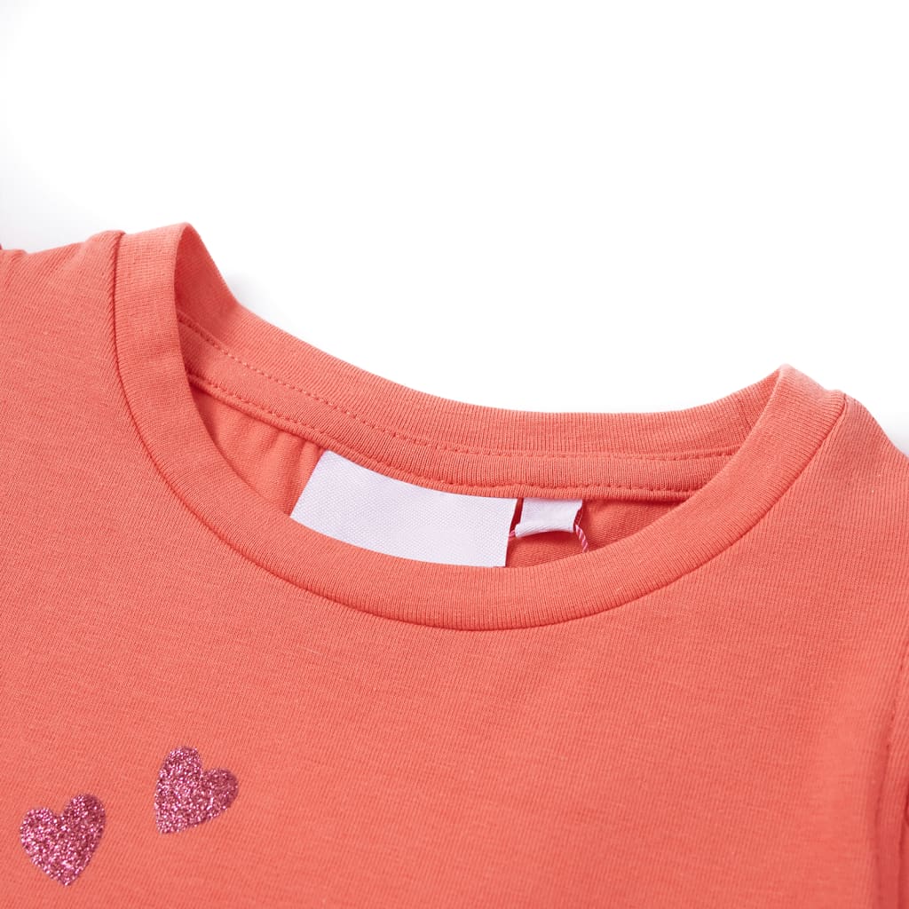 T-shirt pour enfant, taille 92, volants, corail - number 3.