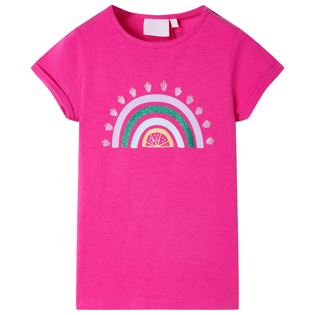 T-shirt pour enfant taille 92 rose - vert, 92 (1 5-2 ans) - number 1.