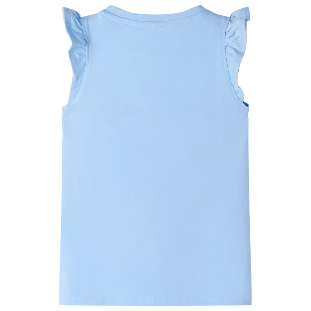 T-shirt pour enfant taille 92 avec volants bleu clair - bleu, 92 (1 5-2 ans) - number 2.