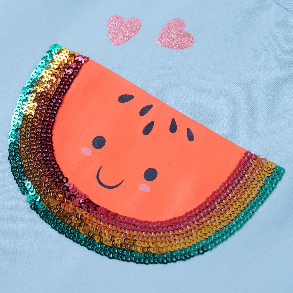 T-shirt pour enfant taille 92 avec volants bleu clair - bleu, 92 (1 5-2 ans) - number 4.