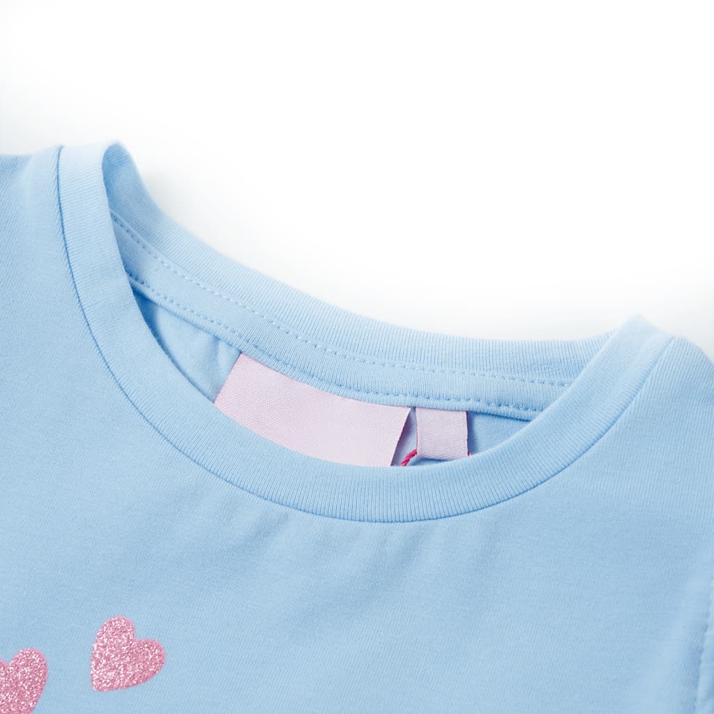 T-shirt pour enfant taille 92 avec volants bleu clair - bleu, 92 (1 5-2 ans) - number 3.