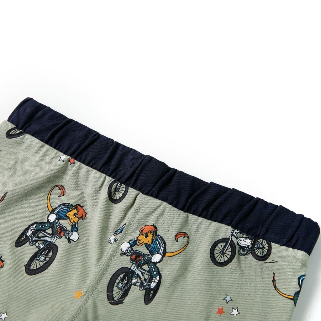 Pyjama pour enfant taille 92 manches courtes couleur kaki clair - 92 (1 5-2 ans) - number 11.