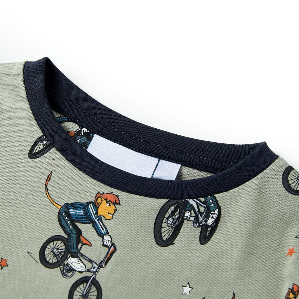 Pyjama pour enfant taille 92 manches courtes couleur kaki clair - 92 (1 5-2 ans) - number 6.