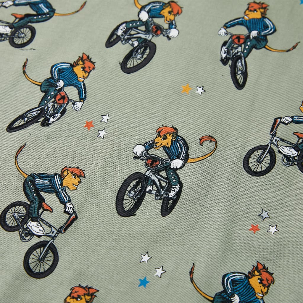 Pyjama pour enfant taille 92 manches courtes couleur kaki clair - 92 (1 5-2 ans) - number 7.