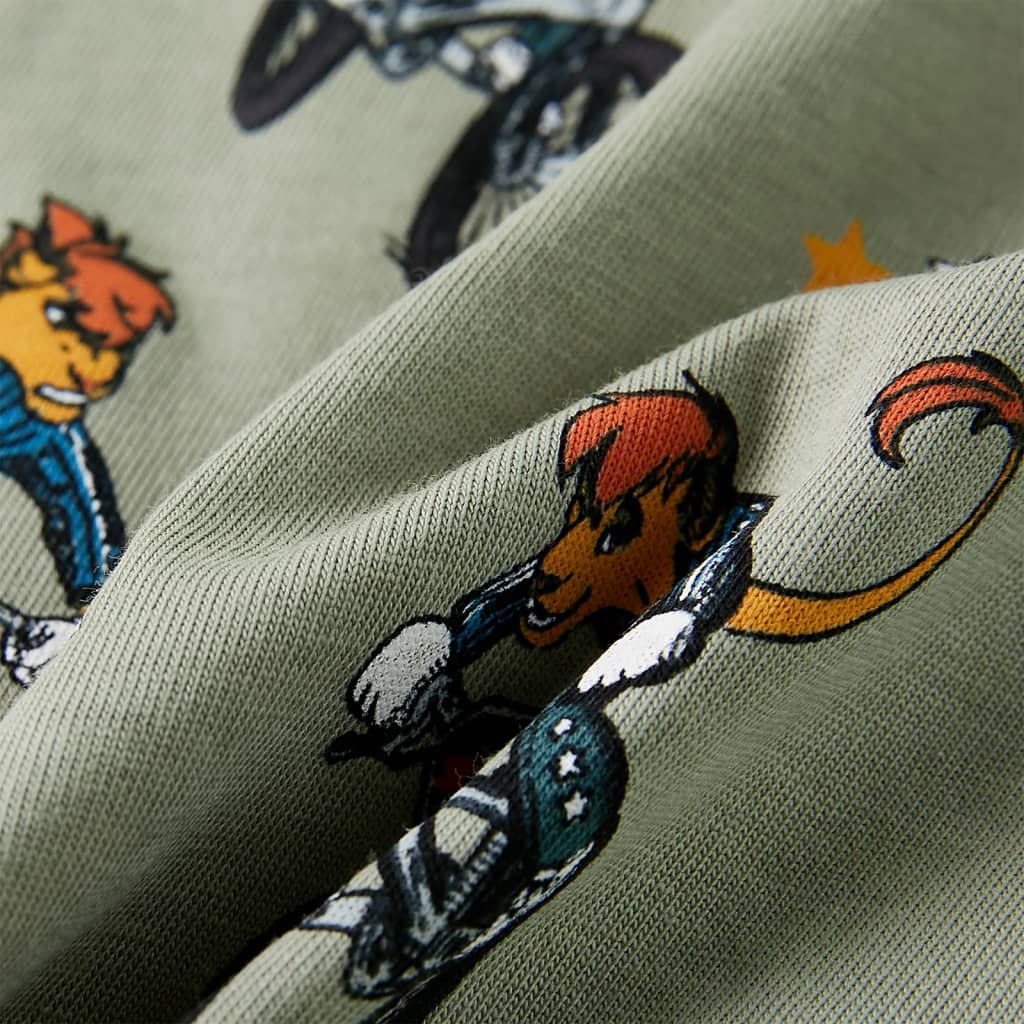 Pyjama pour enfant taille 92 manches courtes couleur kaki clair - 92 (1 5-2 ans) - number 10.