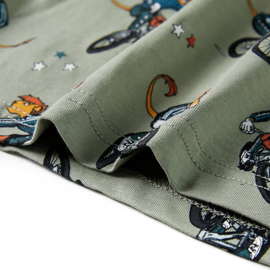 Pyjama pour enfant taille 92 manches courtes couleur kaki clair - 92 (1 5-2 ans) - number 9.