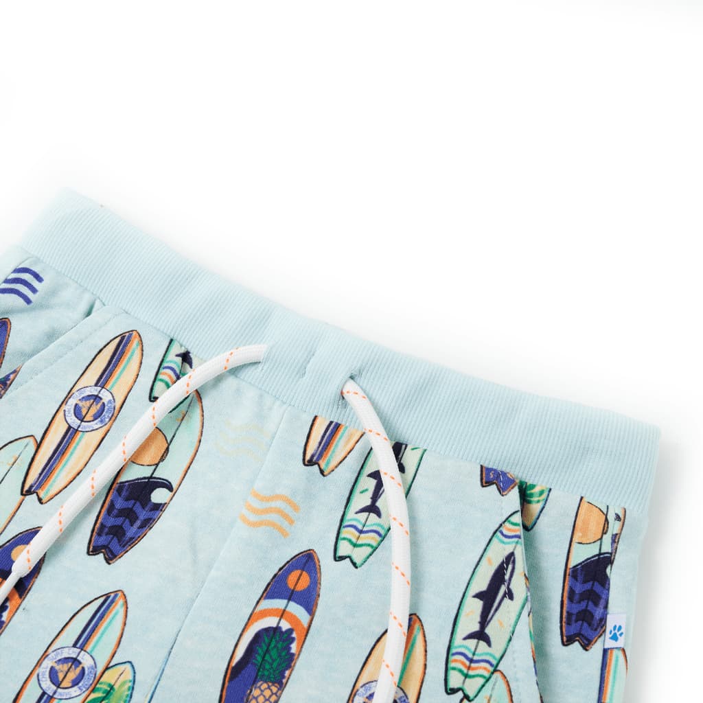 Short pour enfant taille 92 avec lacets bleu chiné - 92 (1 5-2 ans) - number 3.