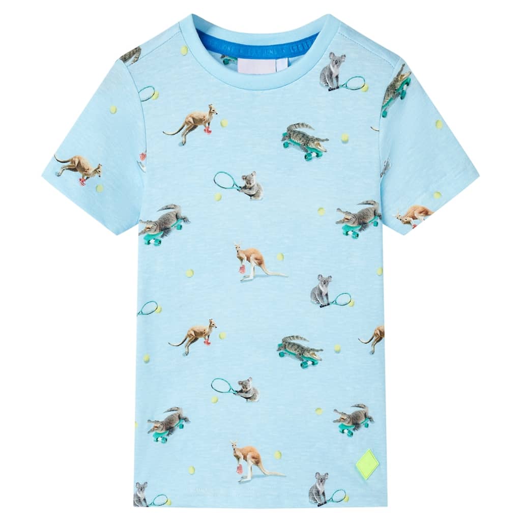 T-shirt pour enfant taille 92 bleu clair chiné - 92 (1 5-2 ans) - number 1.