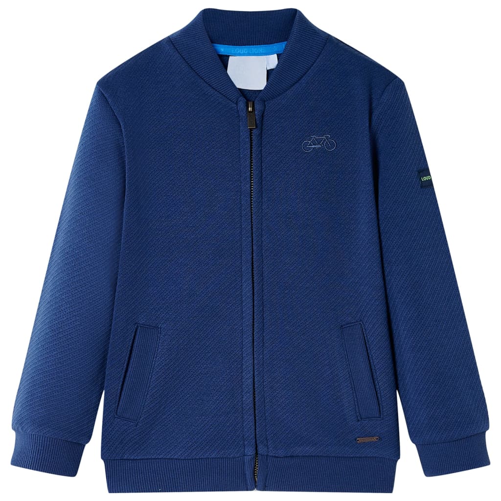 Sweat pour enfant taille 92 avec zip bleu marine - 92 (1 5-2 ans) - number 1.