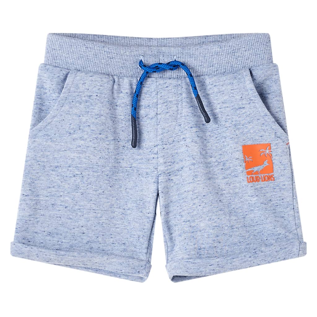 Short pour enfant taille 92 avec lacets bleu chiné - bleu, 128 (7-8 ans) - number 1.