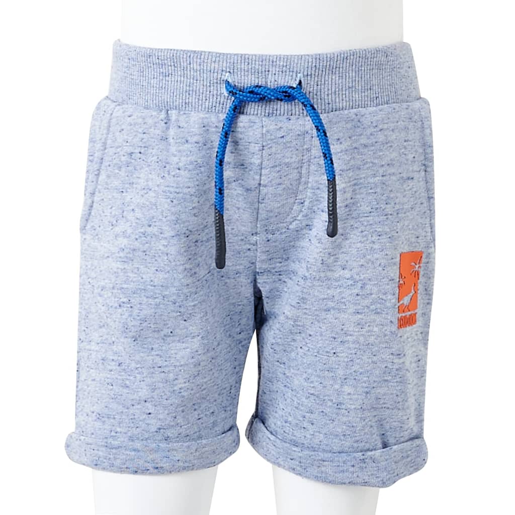 Short pour enfant taille 92 avec lacets bleu chiné - bleu, 128 (7-8 ans) - number 8.