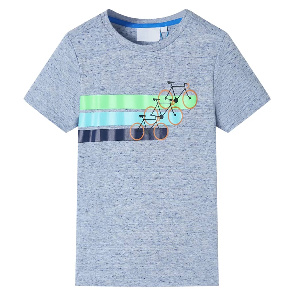 T-shirt à manches courtes pour enfant taille 92 bleu chiné - aqua, 104 (3-4 ans) - number 1.