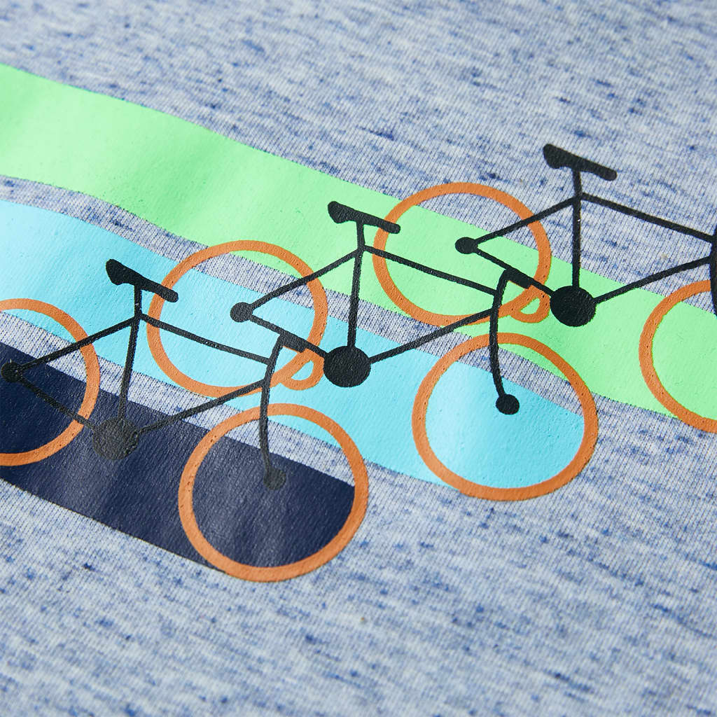 T-shirt à manches courtes pour enfant taille 92 bleu chiné - aqua, 104 (3-4 ans) - number 4.