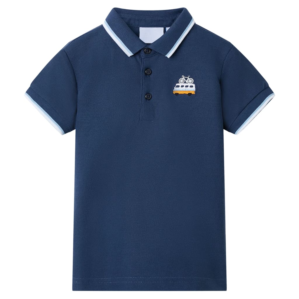 Polo pour enfant taille 92 bleu foncé - 92 (1 5-2 ans) - number 1.