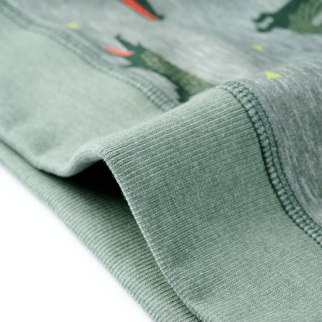 Sweat enfant taille 104 kaki clair chiné - 104 (3-4 ans) - number 6.