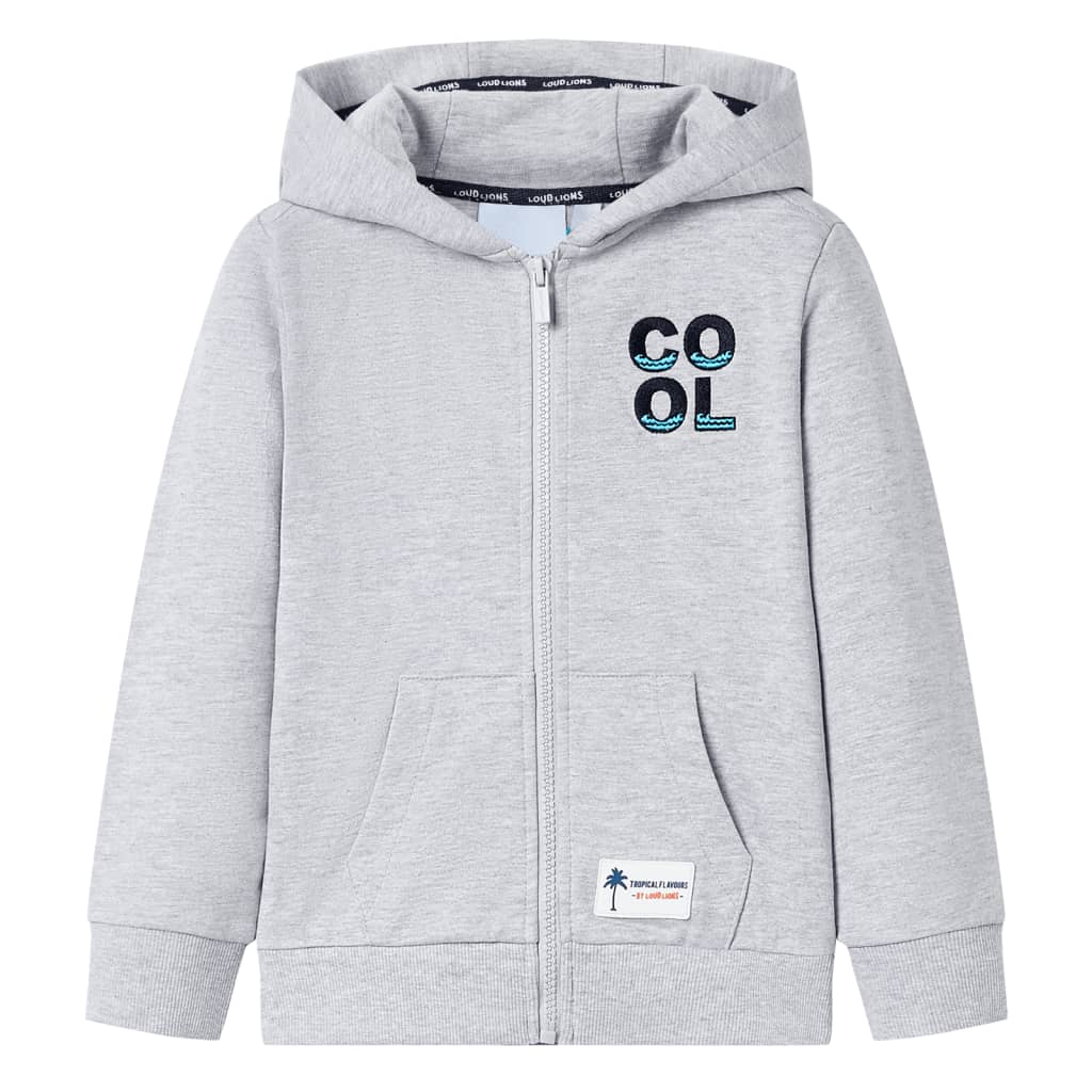 Sweat à capuche pour enfant taille 92 avec zip - gris, 92 (1 5-2 ans) - number 1.